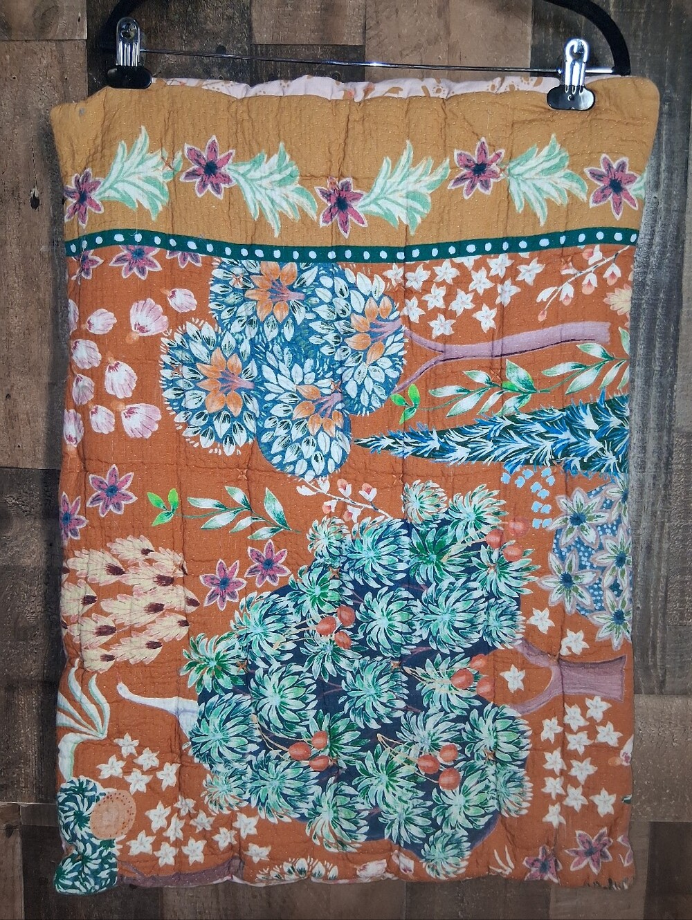 (2) Anthropologie Averill Organic Cotton Printed Queen Size Pillow Shams Boho
